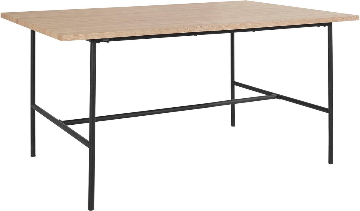 Notio Living Acer-Eettafel - 160 cm - Zwart Eiken Bruin