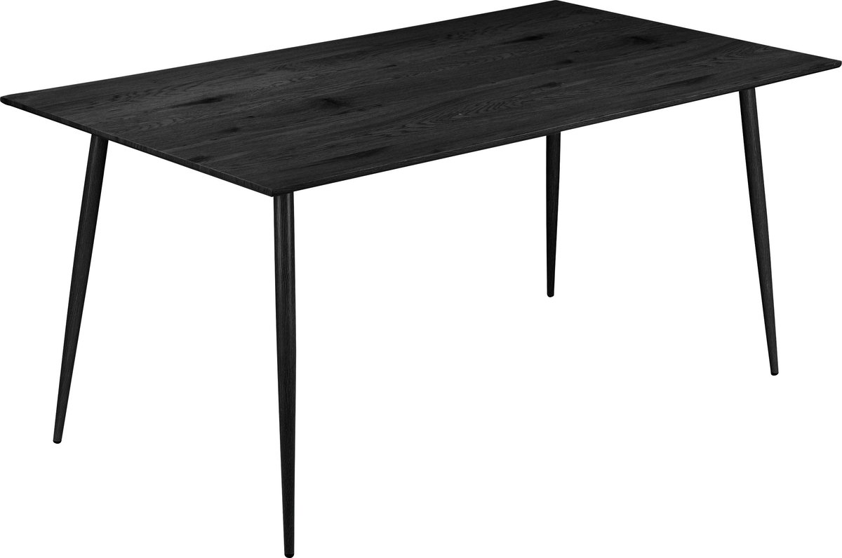 Notio Living Monza - Eettafel 160 cm 8 plaatsen in Hout look Zwart (76 x 160 x 90 cm)