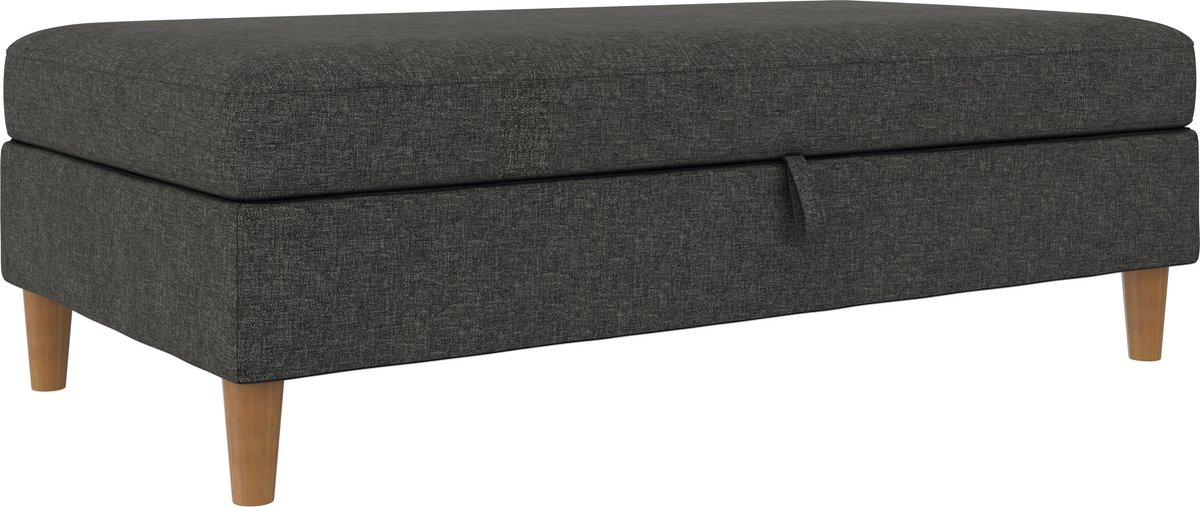 Notio Living Lilly-Poef - Opbergvak - Antraciet Grijs