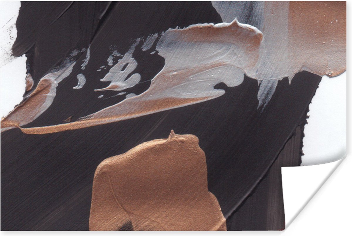 Poster Abstract - Verf - Goud - 90x60 cm
