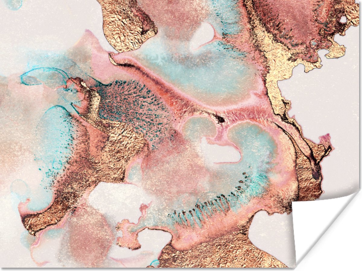 Poster Inkt - Pastel - Abstract - 120x90 cm