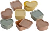 Boîtes de conservation en set de 8 pièces, petites boîtes de congélation pour conserver les aliments, récipients pour aliments frais en jaune, rose et vert