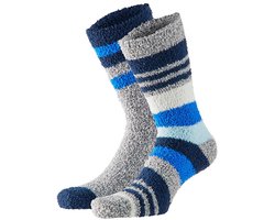 Morethansocks - Bedsokken heren - 4-Pack - Multi Color - Stripes - One Size - Slaapsokken - Bedsokken mannen