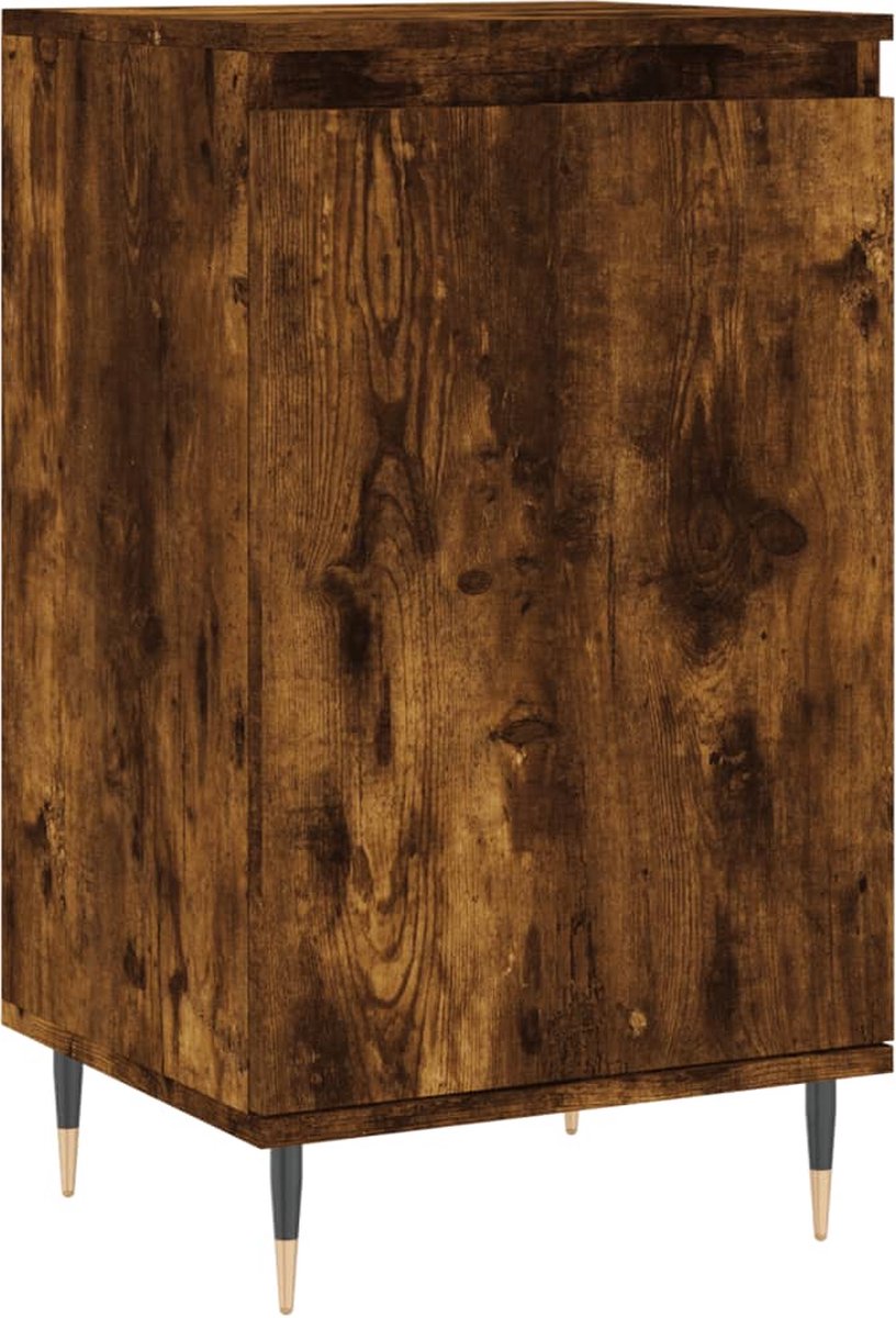 vidaXL Dressoir - 40x35x70 - cm - bewerkt - hout - gerookt - eikenkleurig gerookt eiken