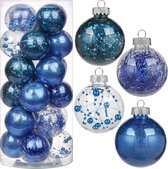 6 cm 24 stuks kerstballen, transparant, acryl, kerstboomversiering, kerstboomballen voor kerstboom/woondecoratie, Nieuwjaar, feestdecoratie