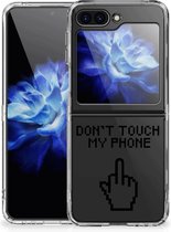 Leuk TPU Back Case Geschikt voor Samsung Galaxy Z Flip 5 Hoesje Finger Don't Touch My Phone