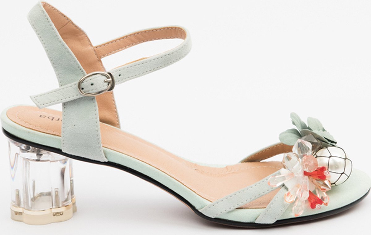 Zerba - Dames Sandalen - Maat 40 –Zacht Groen Leer – Mareggia