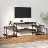 The Living Store Meuble TV Chêne brun - 157 x 35 x 52 cm - Bois et acier durables