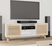 The Living Store TV-kast Classic - 105 x 30 x 40 cm - Bewerkt hout - grenenhout - rattan