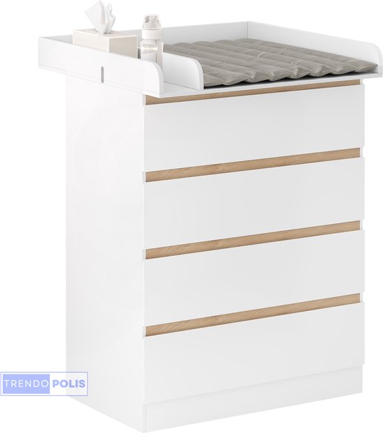 Trendopolis Baby Commode Ladekast - Verzorgingstafel - Kasten - Babykamer - Verschoontafel - Baby Kast - Kinder Kast - Slaapkamer - Dressoir Organizer