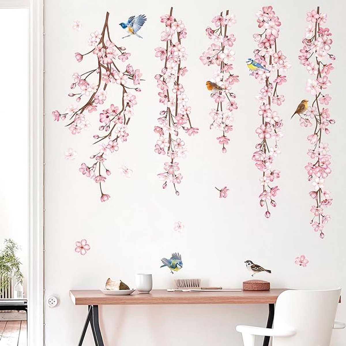 Stickers Muraux Fleurs de Cerisier Autocollant Mural Branche Arbre Amovible  Deco Stickers Rose Chambre Enfant Bébé Salon Decoration - Cdiscount Maison