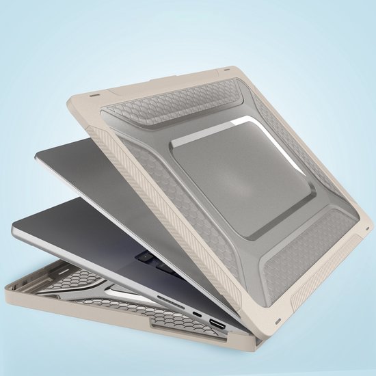 Coque MacBook Pro 16 pouces (2019 à 2023) - Support intégré + Protection Extreme - Convient pour MacBook Pro 16 pouces (A2141 / A2141 / A2485 M1 Pro / M1 Max / A2780)