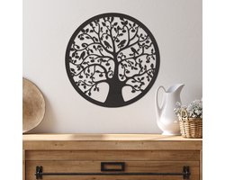 Wanddecoratie Levensboom - Muurdecoratie Levensboom - Muurdecoratie Hout - Wanddecoratie Hout - Muurdecoratie Woonkamer - Wanddecoratie Woonkamer - Wanddecoratie Industrieel - Wanddecoratie Dieren - Home Decor - Wall Line Art - 29 x 29 cm