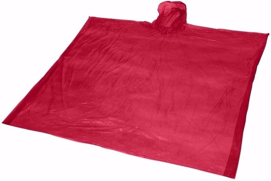 10x wegwerp regenponcho rood - Merkloos