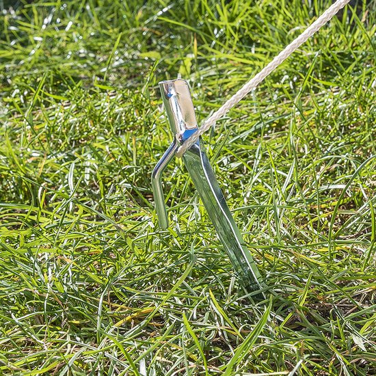 6x Stuks grondpennen/tentharingen metaal met haak 30 cm - camping/kampeer accessoires van Benson — afbeelding 3