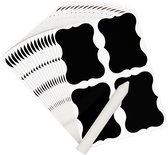 Creative Home Autocollants Lot de 160 étiquettes pour tableau noir (40 pièces) + stylo à craie Witte |Pour la Cuisine, les bocaux, les Bouteilles, la Décoration