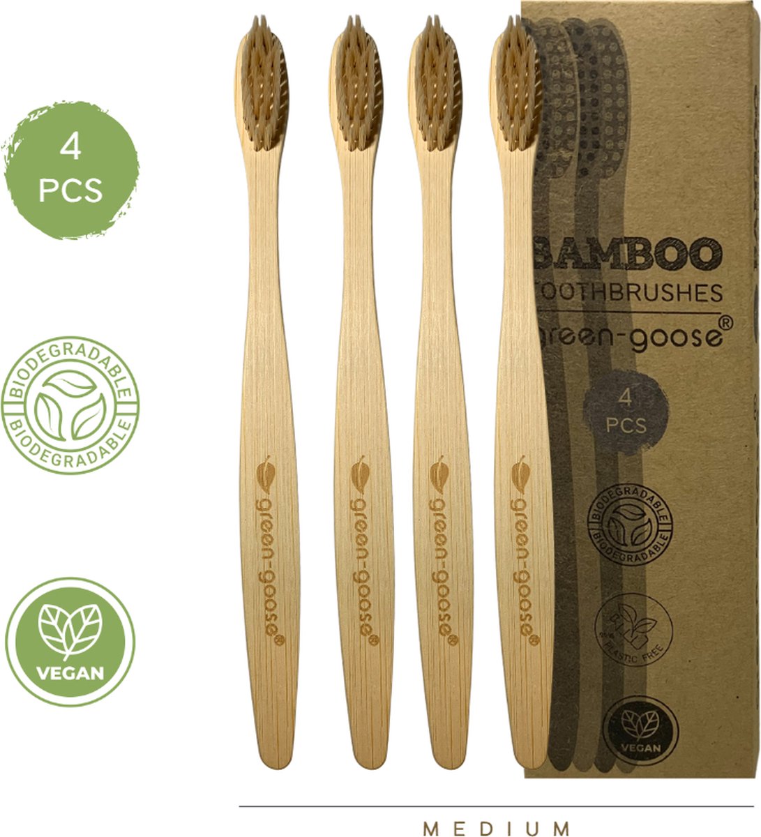 Bamboe Tandenborstel | 4 stuks | Exclusive Bamboo