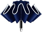 paraplu, draagbaar, opvouwbaar, automatisch, winddicht, met telefooncoating, 210T, UV-bestendig, reflecterende strips, 10 palen voor mannen, vrouwen, reizen, auto