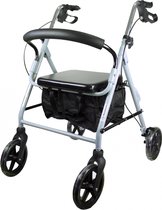 Mobiclinic® Sofía - Rollator - Wandelaar voor Senioren - Rollator met 4 Wielen - met Vergrendelbare Remmen - met Stoel en Rugleuning - Opvouwbare en Verstelbare in Hoogte - Lichtgewicht - Grijs