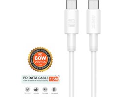 M.TK Origineel USB C kabel 1.5 Meter | USB C naar USB C kabel - USB-C Kabel | USB C Opladkabel 60W/3A Snelle Kabel