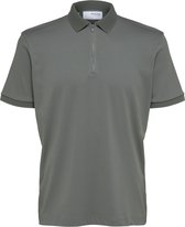 SELECTED HOMME SLHFAVE ZIP SS POLO NOOS Heren Poloshirt - Maat M