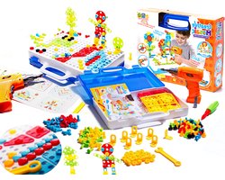 Playos® - Constructiespeelgoed - 237 delig - Met schroevendraaier - Patronen - Bouwen - Bouw Speelgoed - Montessori Speelgoed - Educatief Speelgoed - Montage - Techniek - STEM Speelgoed