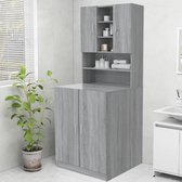 The Living Store Meuble lave-linge 70-5x25-5x90 cm chêne sonoma gris - Meuble de salle de bain