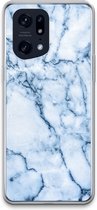 Case Company® - Hoesje geschikt voor Oppo Find X5 Pro hoesje - Blauw marmer - Soft Cover Telefoonhoesje - Bescherming aan alle Kanten en Schermrand
