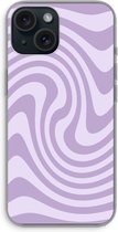 Case Company® - Hoesje geschikt voor iPhone 15 hoesje - Swirl Paars - Soft Cover Telefoonhoesje - Bescherming aan alle Kanten en Schermrand