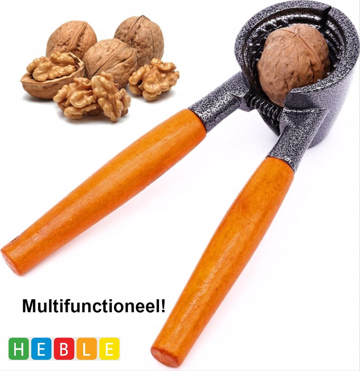 Premium Notenkraker - Geschikt voor Alle Noten -Walnoten en Hazelnoten - van Heble®