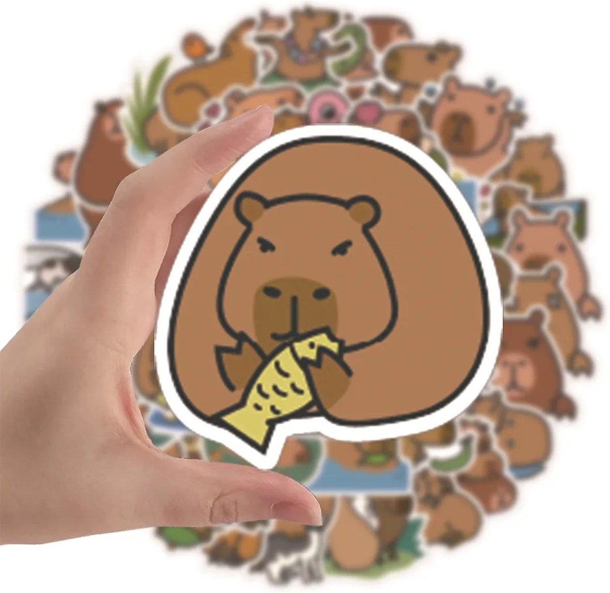 Capybara Stickers 50 Stuks | Dieren Stickers | | Grappige Stickers | Capybaras | Waterzwijn | Knaagdieren | Laptop Stickers | Stickers Kinderen en Volwassenen | Stickervellen | Plakstickers | Koffer Stickers | Stickers Bullet Journal en Planner — afbeelding 6