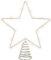 Lumineo kerst ster piek - LED verlichting - steady - warm wit - H27 cm