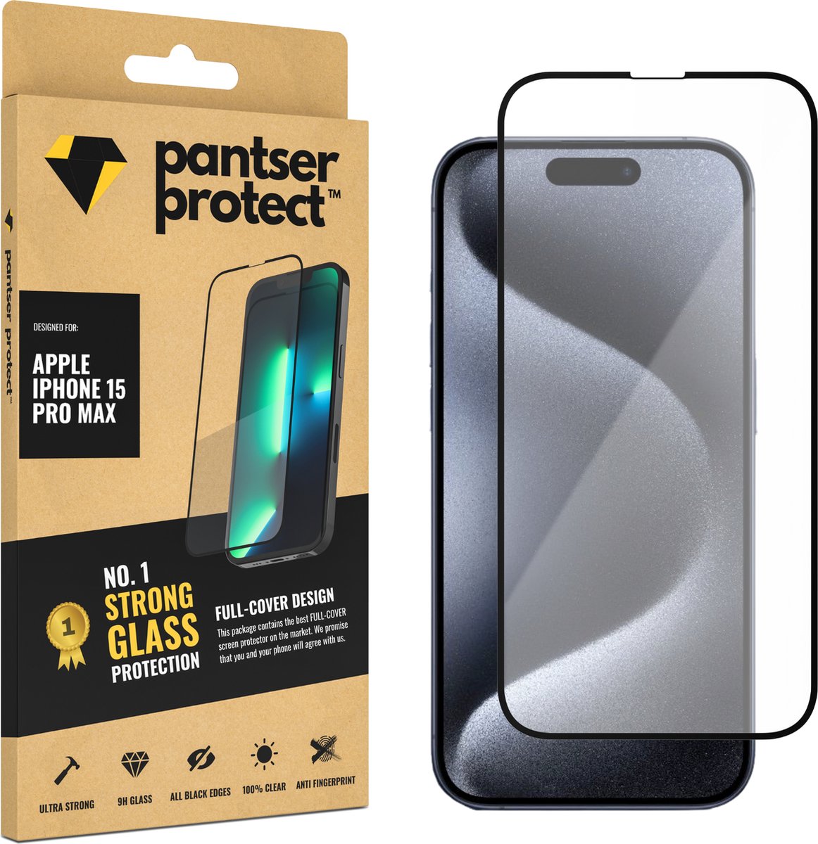 Pantser Protect™ Glass Screenprotector Geschikt voor iPhone 15 Pro Max - Case Friendly - Premium Pantserglas - Glazen Screen Protector
