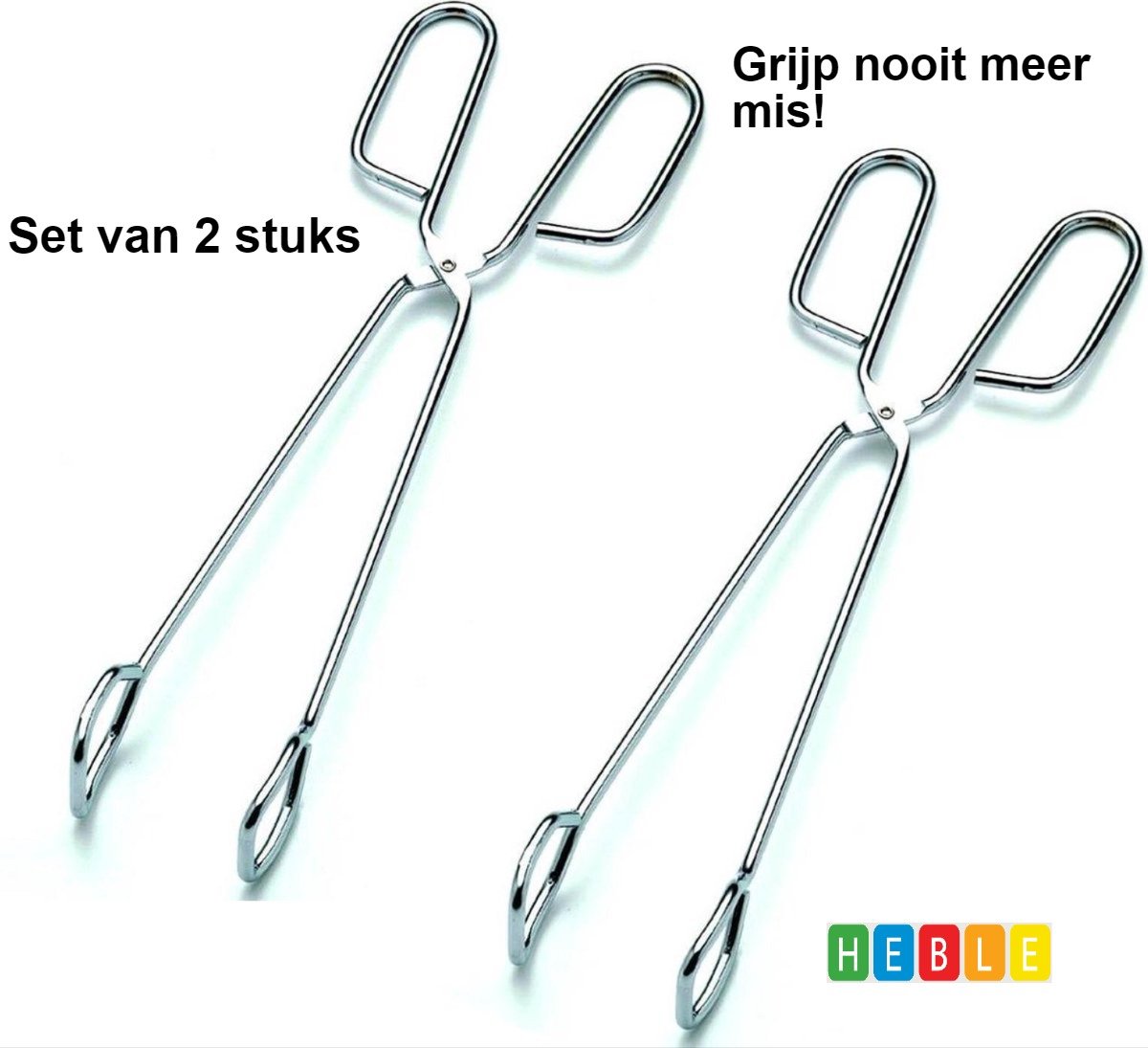 BBQ-tang Set van 2 stuks - Barbecue BBQ tang - 31 cm - Vleestang , Serveertang van Heble®