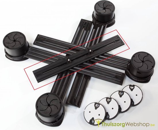 Meubelverhogingen 6-8 cm, 4 stuks, verstelbare bedverhogingen voor