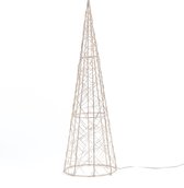 Anna Collection LED kegel kerstboom lamp - goud - metaal- H40 cm