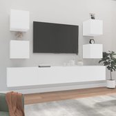 The Living Store TV-meubelset - Wit - 2x100x30x30cm - 4x30.5x30x30cm
