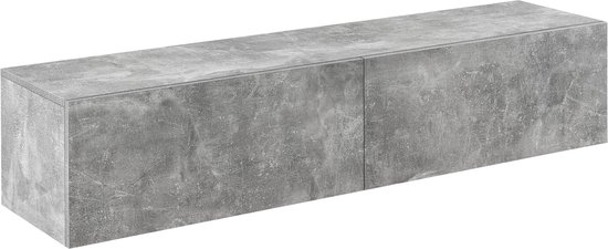 Zwevende Kast Solene - 140x33x30 cm - Betonlook - Spaanplaat - Decoratief Design