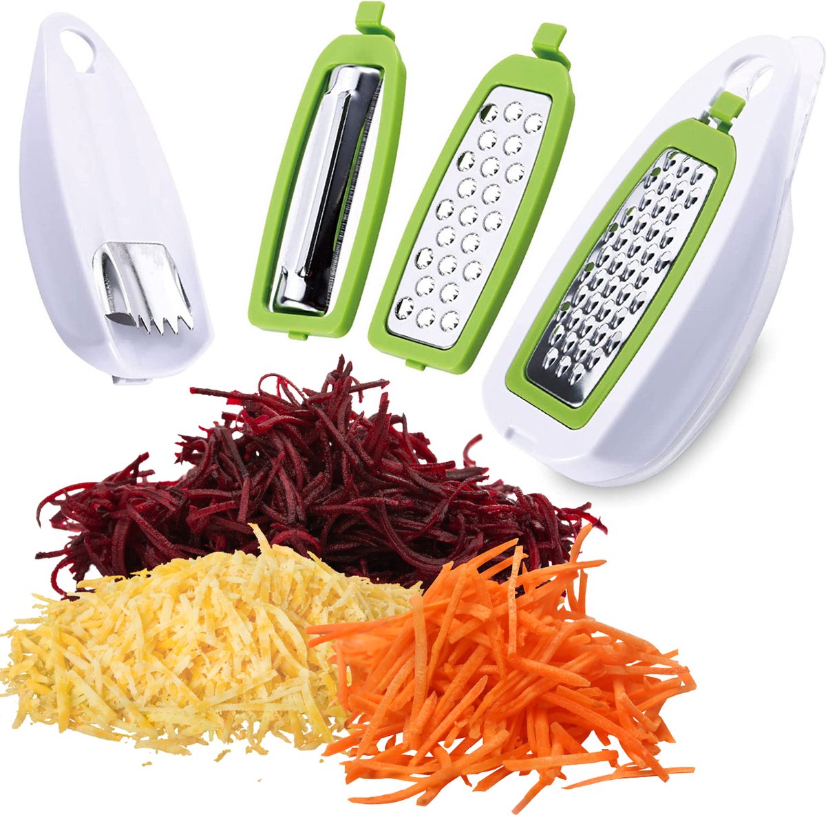 Magic Rasp - Raspen - 4 Soorten - Mandolines - Mandoline Set - Groenterasp - Groentesnijder