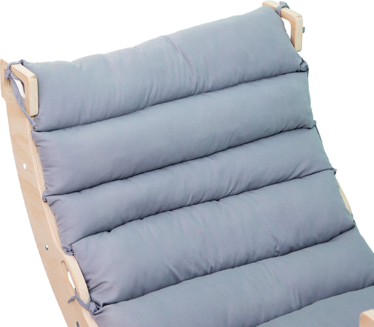 Buxibo Houten Klimbrug/Klimboog Inclusief Kussen - Montessori Klimrek - Naturel Hout - Kinderspeelgoed - 97x47x52cm — afbeelding 10