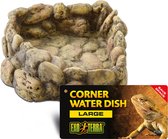 Exo Terra - Eet- En Drinkgerei - Reptielen - Corner Water Dish L - 19x21x6cm Bruin - 1st