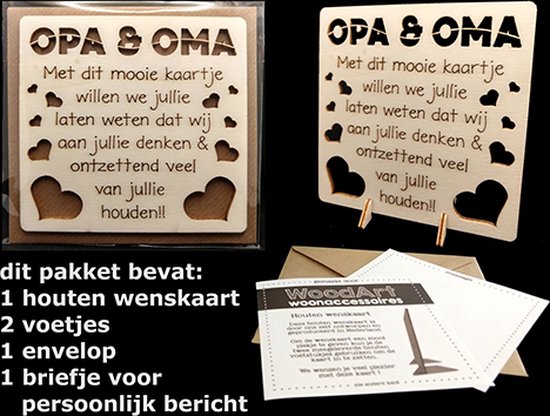 Wenskaart - Opa en Oma - Hout - Standaard