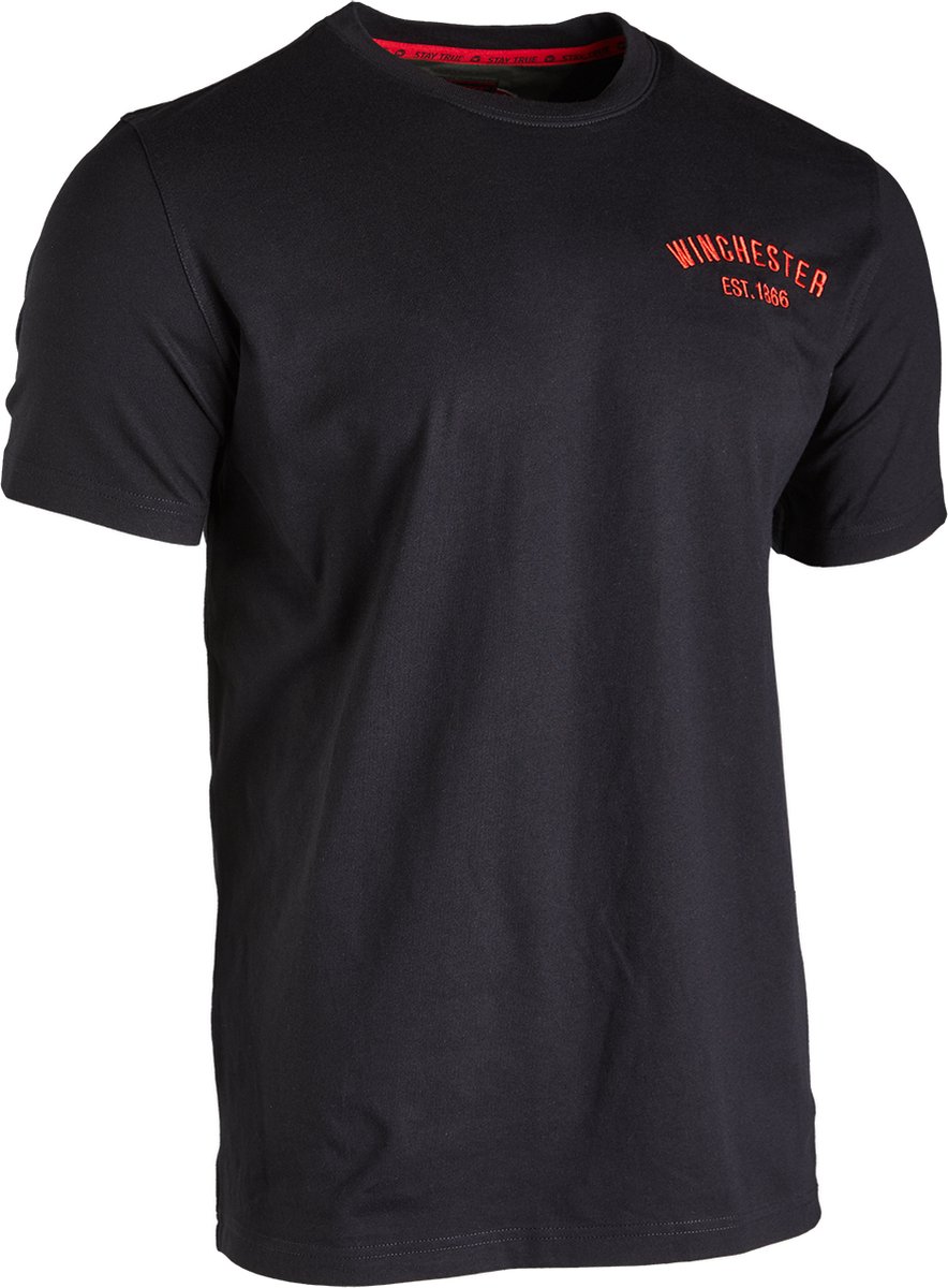 Winchester T-shirt - Heren - Colombus - Effen - Premium Jacht Merk - Zwart - 2XL