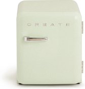 CREATE - Tafelmodel koelkast - Capaciteit 48 L - 1 planken - Handvat Silver - Pastelgroen - RETRO FRIDGE