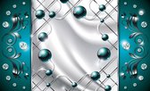 Fotobehang - Vlies Behang - Parels en Edelstenen - Abstract - Turquoise - 312 x 219 cm