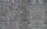 Fotobehang - Vlies Behang - Stenen Muur - Grijs - 312 x 219 cm