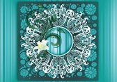 Fotobehang - Vlies Behang - Luxe Ornament turquoise - Abstact - Patroon - 208 x 146 cm