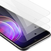 Cadorabo 3x Screenprotector geschikt voor Vivo V21 4G / 5G - Beschermende Pantser Film in KRISTALHELDER - Getemperd (Tempered) Display beschermend glas in 9H hardheid met 3D Touch