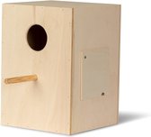 Broedblok pruimkopparkiet - Vogelhuisje - Nestkastje - Vogel Huis - kijkluik achterzijde - Broedblokken voor parkieten - Nesten - Nestkasten / vogelhuisjes