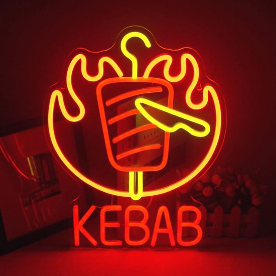 Kebab Neonlicht voor Slaapkamer - Op Maat Gemaakt Lichtteken